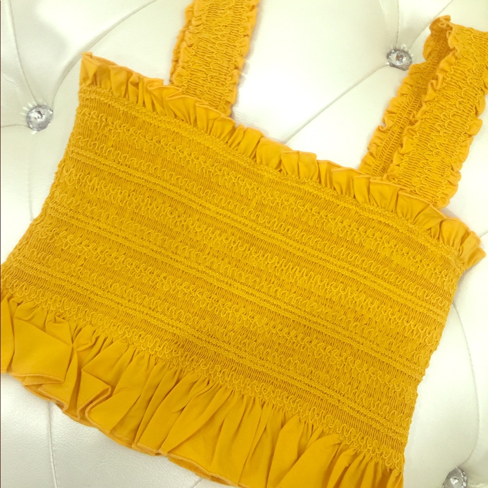 Forever 21 Mustard bondage top